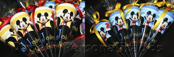 CONE SIMPLES C/ SAQUINHO MICKEY*