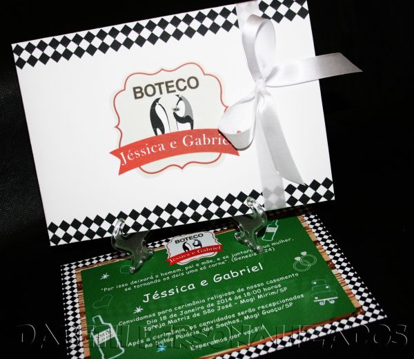 CONVITE CASAMENTO BOTECO C/ENVELOPE